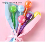 2 In 1 Lollipop Color Changing Lip  Oil & Lip Balm Lip Gloss - Fruit Flavour  Lip Gloss Makeup