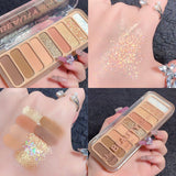 Miss Lara 9-color Blush Highlighter Eyeshadow Tray Delicate Daily Makeup Long Lasting Natural Matte Eye Makeup 13.5g MS-109