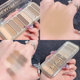 Miss Lara 9-color Blush Highlighter Eyeshadow Tray Delicate Daily Makeup Long Lasting Natural Matte Eye Makeup 13.5g MS-109